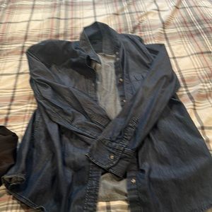 Blue Button Down Jean Blouse